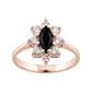 Anillo Oro 18kt Platino Roseta Marquise Circonitas - Miniatura 9