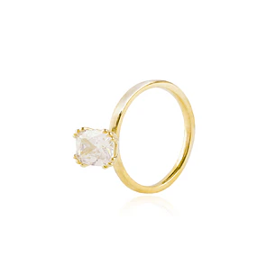 Anillo Compromiso de Oro 18Kt Solitario grifas triples