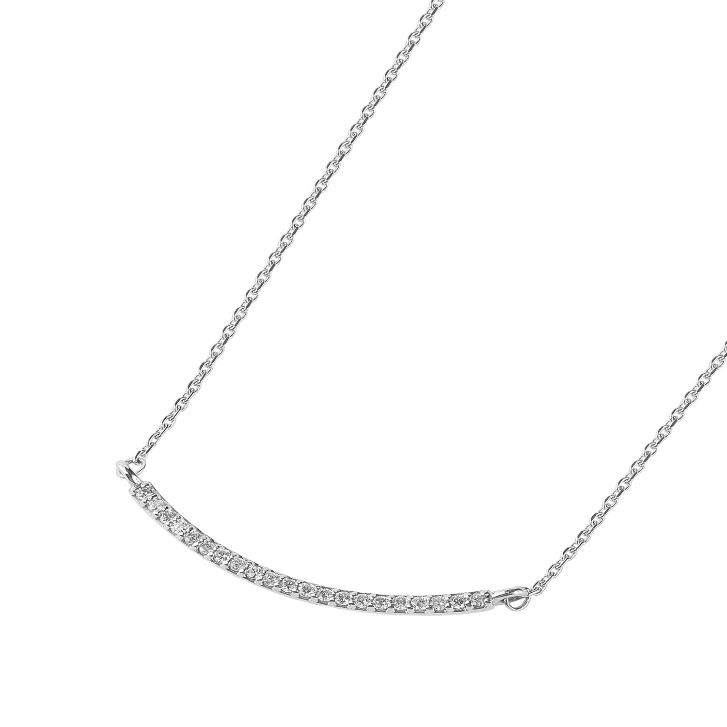 Collar de Oro Blanco 18kt con Diamantes de 5 Pts Totales Corte Brillante SI/H 1