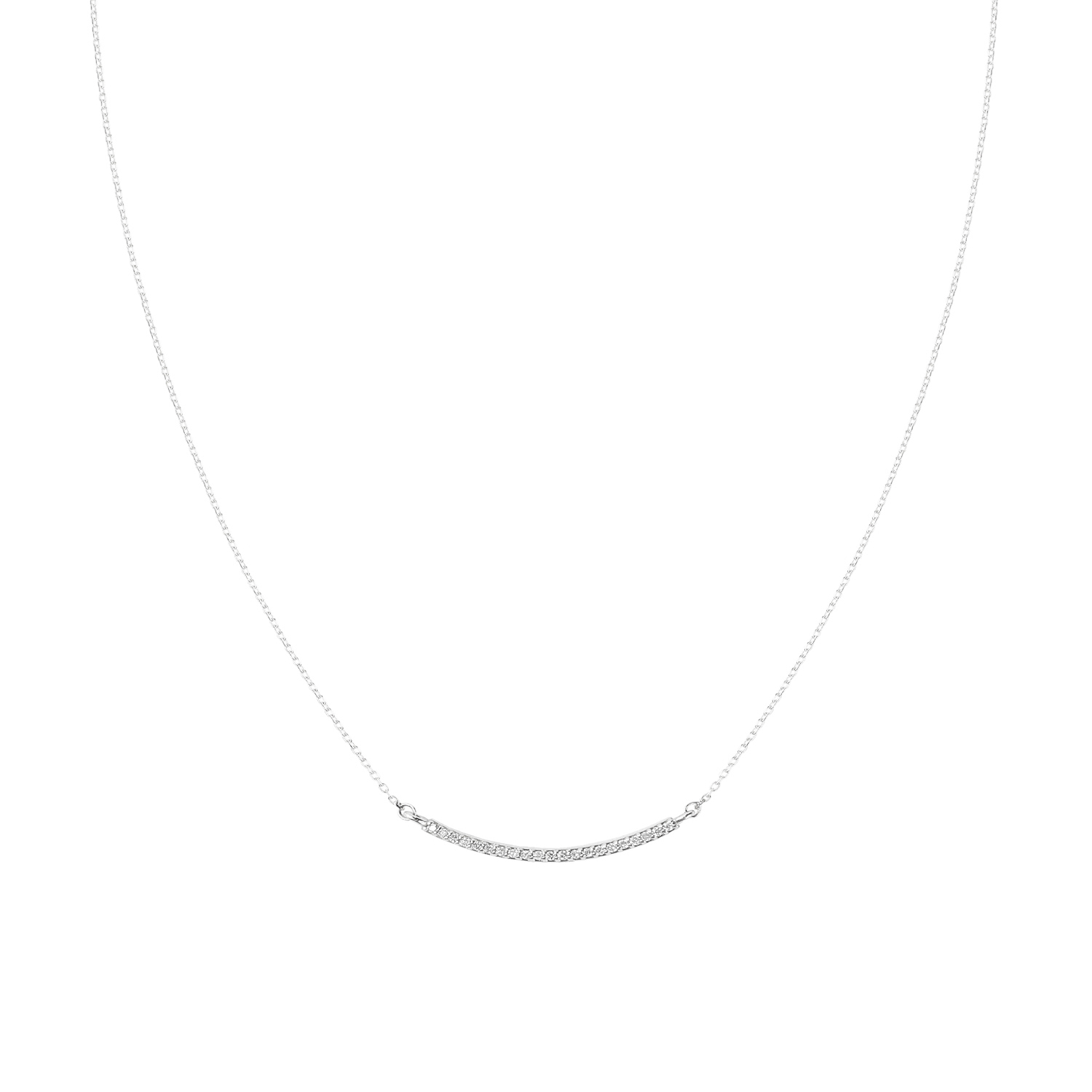Collar de Oro Blanco 18kt con Diamantes de 5 Pts Totales Corte Brillante SI/H 3