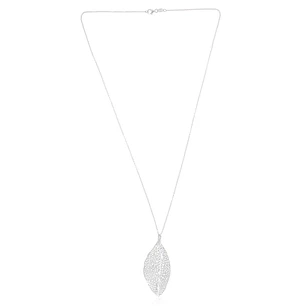 Collar de Plata Esterlina 925 Hoja Orificio