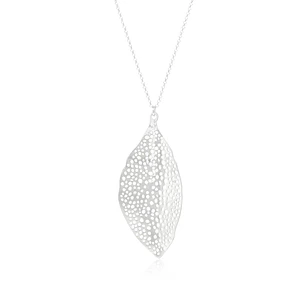 Collar de Plata Esterlina 925 Hoja Orificio
