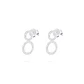 Aros Oro Blanco 18kt Dos Círculos Diamantes 53 Pts - Miniatura 2