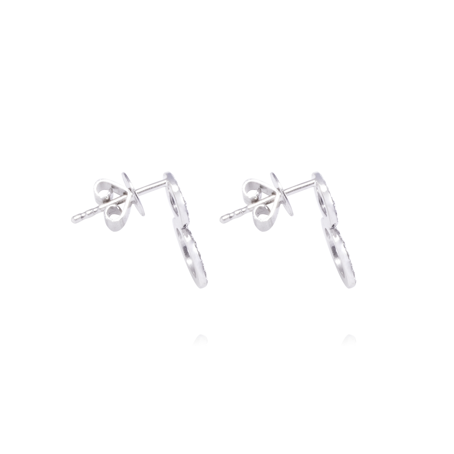 Aros Oro Blanco 18kt Dos Círculos Diamantes 53 Pts 3