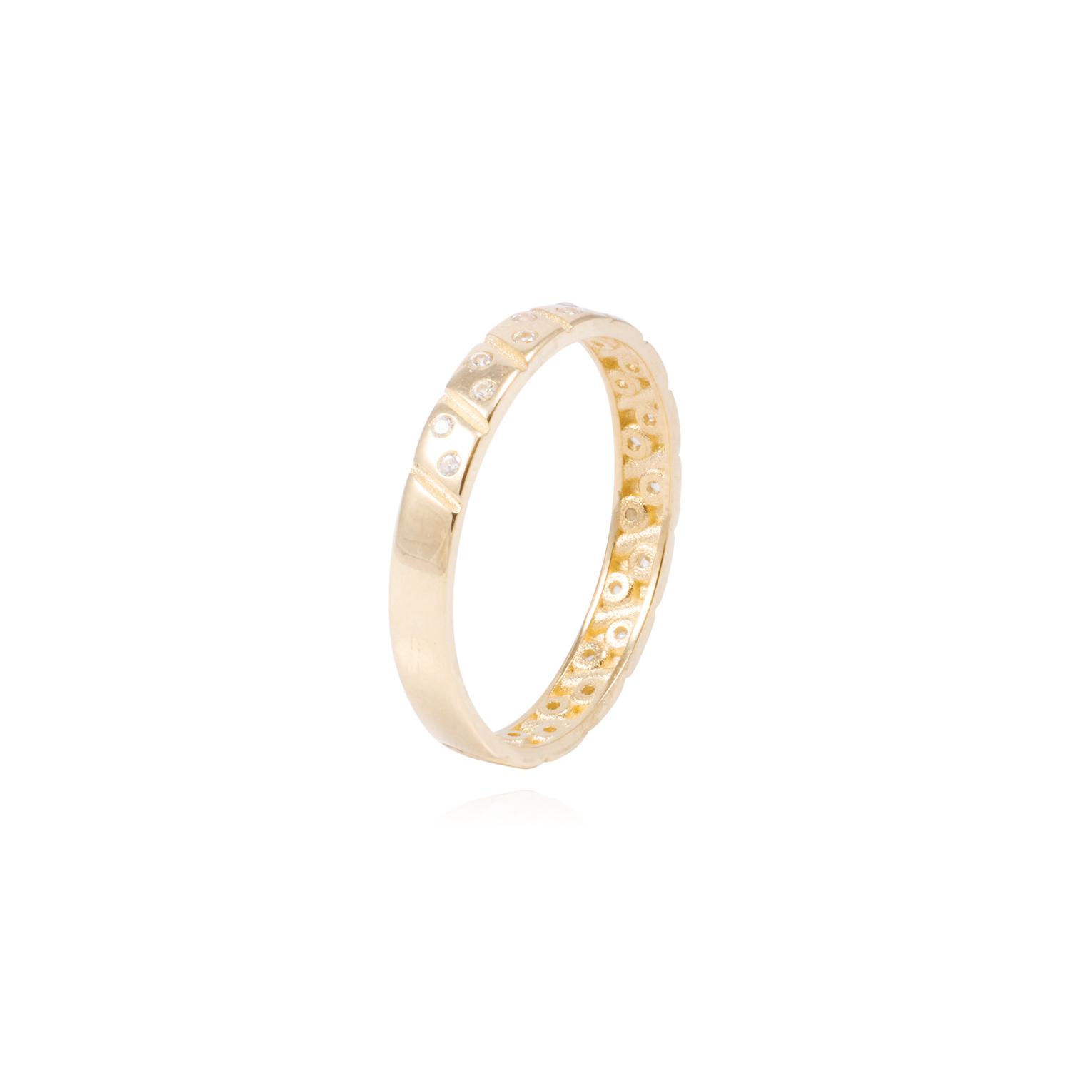 Anillo de Oro 18Kt Texturizado y Circon 3