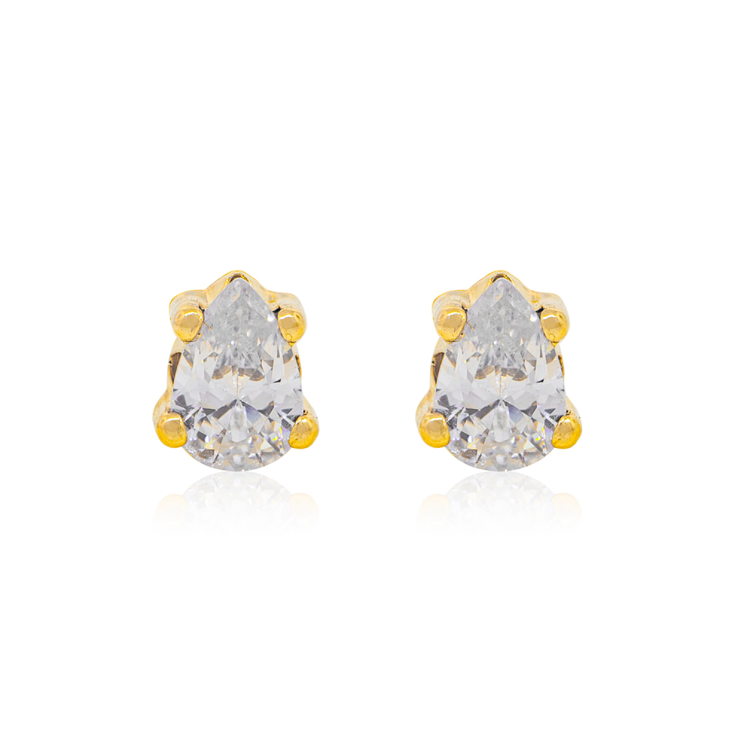 Aros de Oro 18kt Forma Gota Circonita 1
