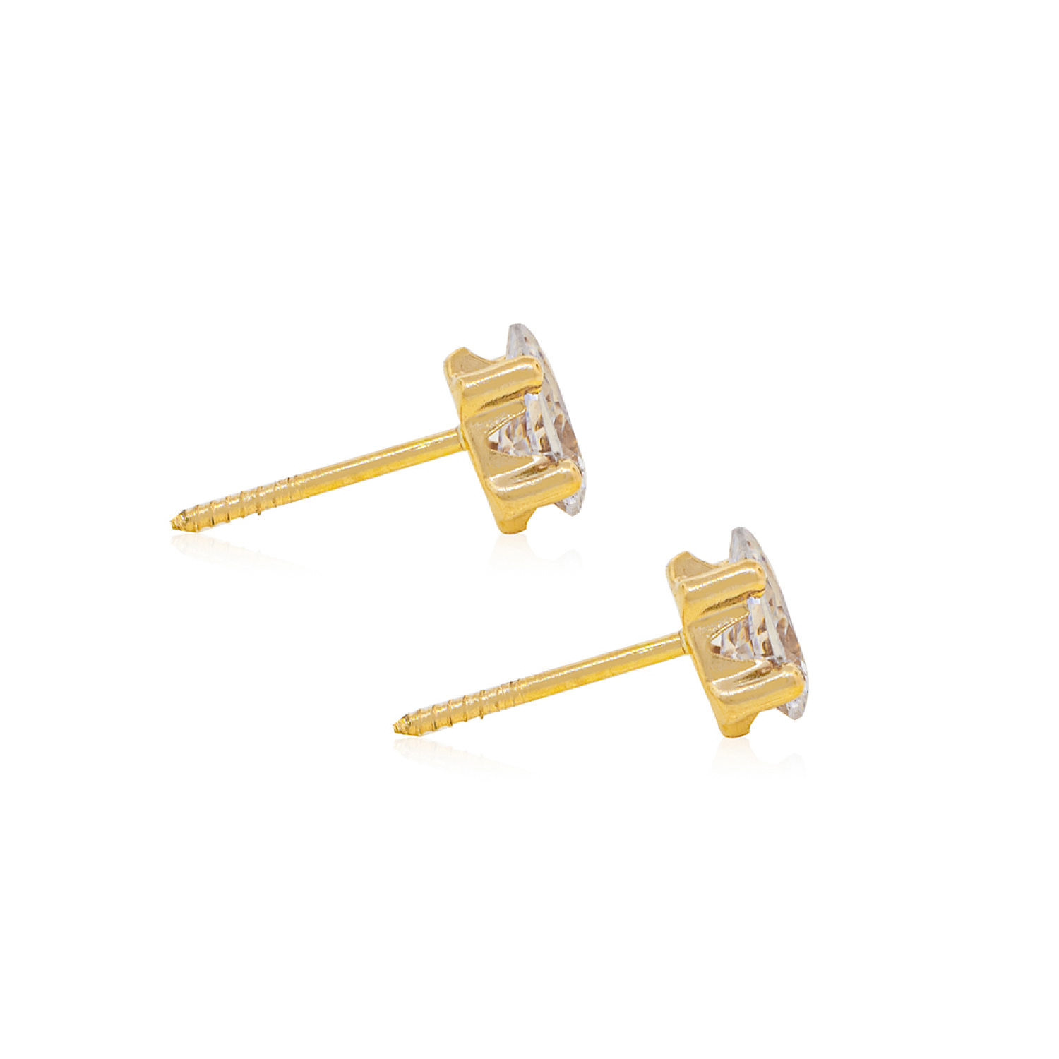 Aros de Oro 18kt Forma Gota Circonita 2