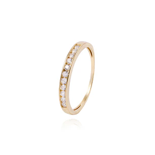Anillo Oro Amarillo 18kt Medio Cintillo Circonita