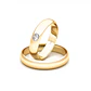 Par Argollas Matrimonio de Oro Amarillo 18kt Venecia 3,5mm Diamante 3Pts - Miniatura 1
