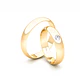 Par Argollas Matrimonio de Oro Amarillo 18kt Venecia 3,5mm Diamante 3Pts - Miniatura 3