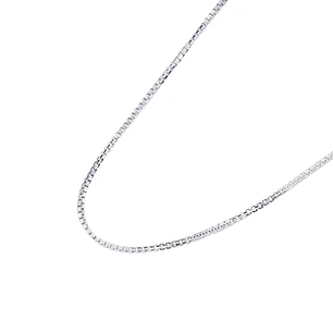 Cadena de Oro Blanco 18kt Eslabon Caja 45CM