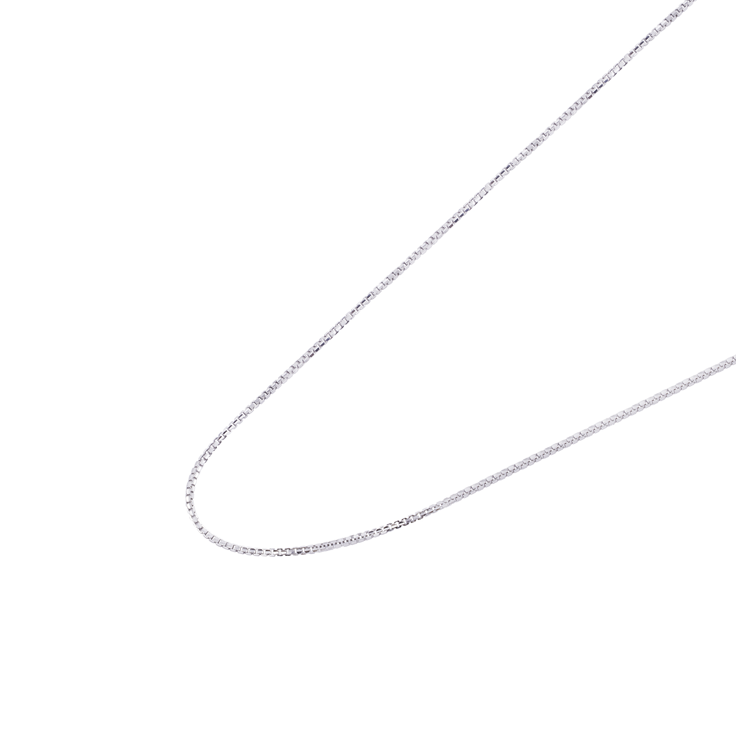 Cadena de Oro Blanco 18kt Eslabon Caja 45CM 3