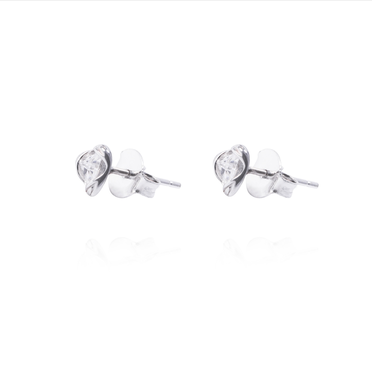 Aros de Plata Esterlina Triangulo con Circonita 1