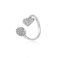 Anillo de Plata Esterlina 925 Corazón y Punto Circonita - Miniatura 1