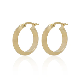 Aros de Oro 18kt Argollas Planas de 15mm