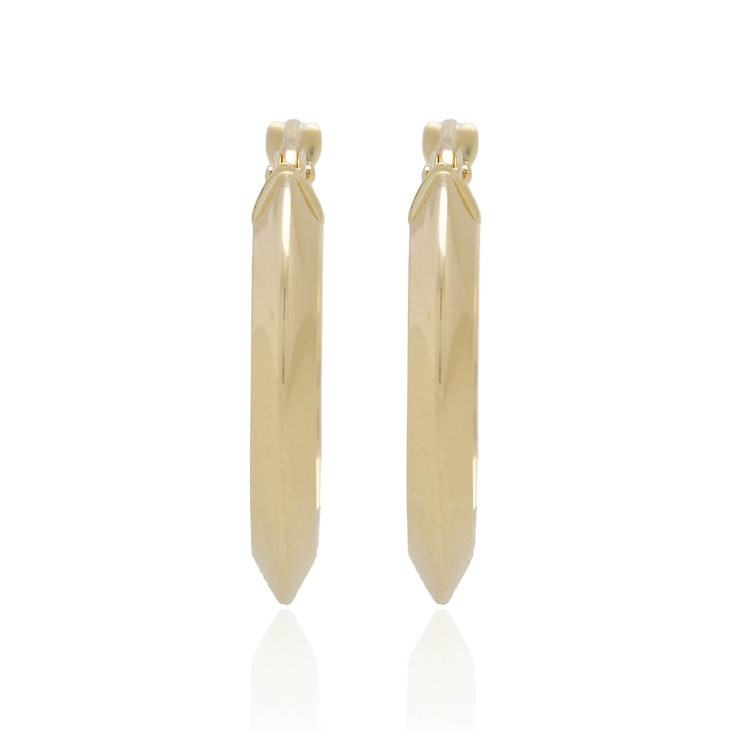 Aros de Oro 18kt Argollas Planas de 15mm 2