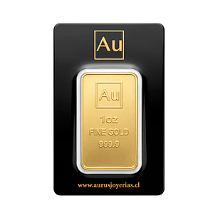 Lingote de Oro Fino 24K Aurus 1 Onza Troy