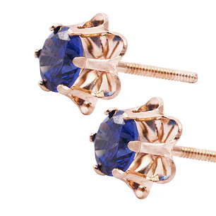 Aros Oro Miel de 18kt Zafiro