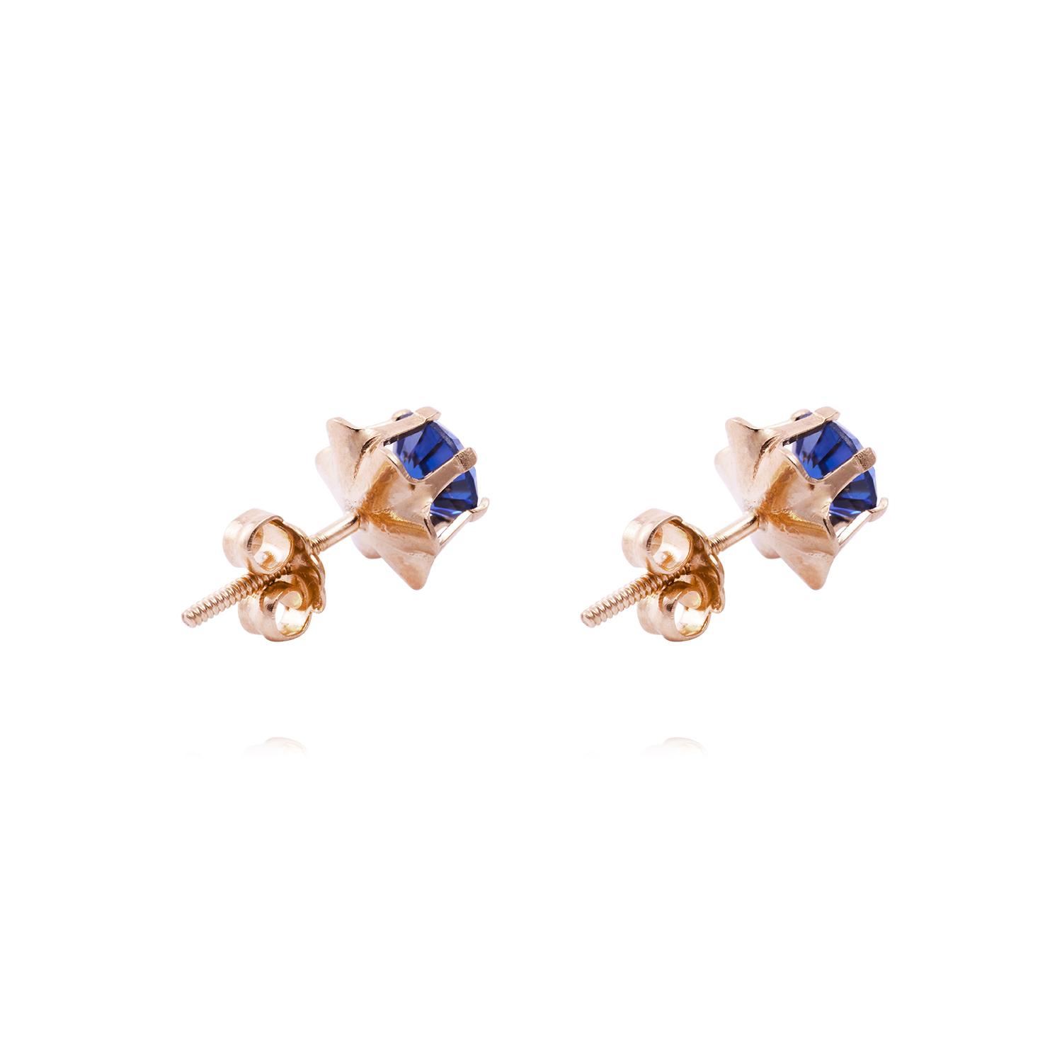 Aros Oro Miel de 18kt Zafiro 3