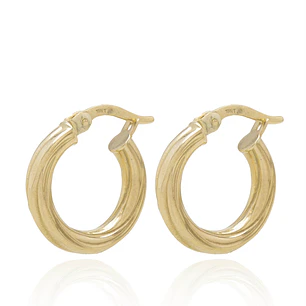Aros de Oro 18kt Argollas Tocida