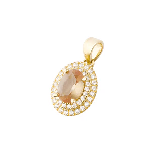 Colgante de Oro 18kt Topacio Ovalado