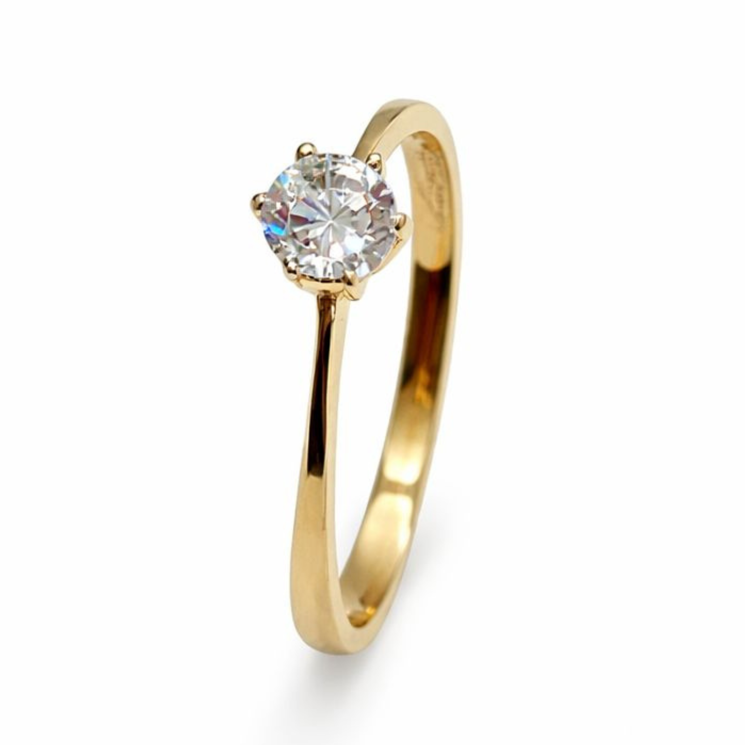 Anillo Oro Amarillo 18kt Solitario Circonita 5MM 2