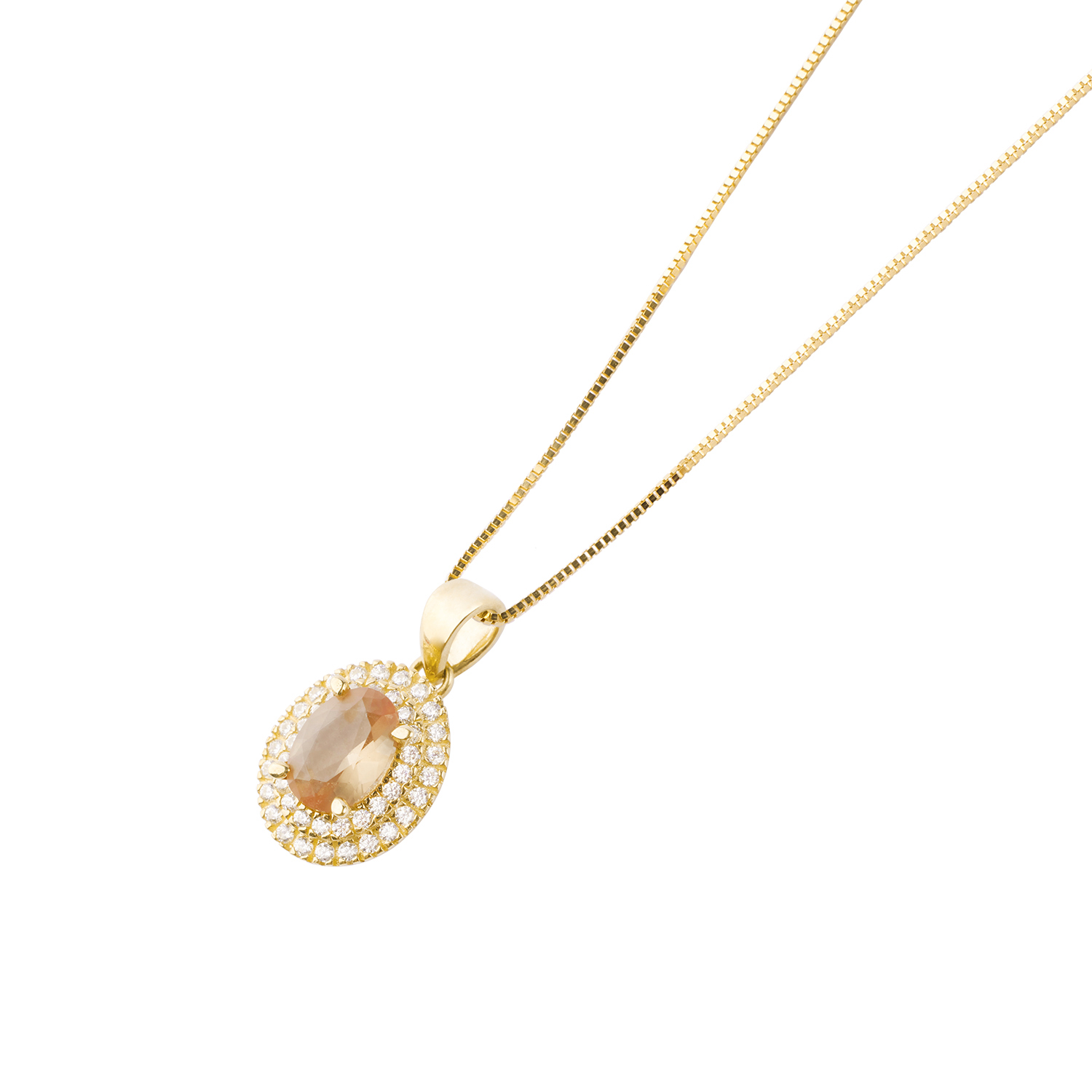 Colgante de Oro 18kt Topacio Ovalado 2