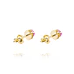 Aros de Oro 18kt Chatón Rosa de Francia Circonita 4mm - Miniatura 3