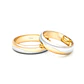 Par Argollas Matrimonio de Oro Amarillo y Blanco 18kt Lumina 4,5mm - Miniatura 2