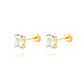 Aros de Oro 18kt Circón rectangular 6 mm por 4 mm - Miniatura 1