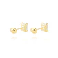Aros de Oro 18kt Circón rectangular 6 mm por 4 mm - Miniatura 2