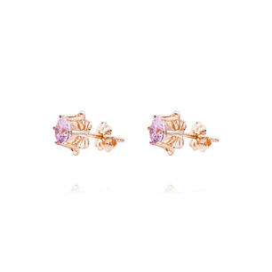 Aros Oro Miel de 18kt Rosa de Francia
