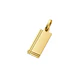 Colgante Oro Miel 18kt Placa Rectangular Borde Linea Doble - Miniatura 3