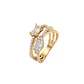 Anillo Oro Amarillo 18kt Diamantes Corte Esmeralda 55 Pts - Miniatura 1