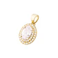 Colgante de Oro 18kt Ovalado Doble Riel - Miniatura 1