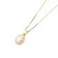 Colgante de Oro 18kt Ovalado Doble Riel - Miniatura 2