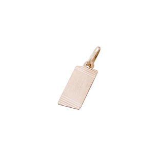 Colgante Oro Miel 18kt Placa Labrada 8x15mm