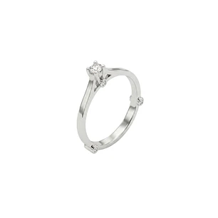 Anillo Oro Blanco 18kt Diamantes 9 Pts