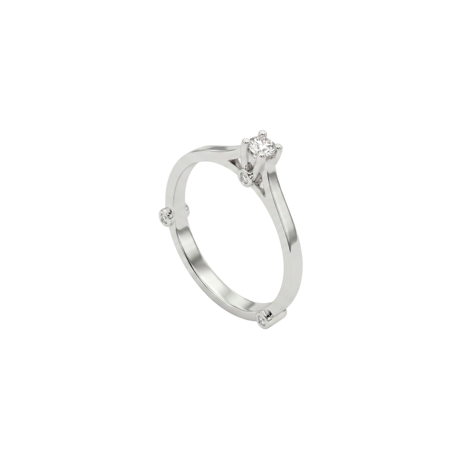 Anillo Oro Blanco 18kt Diamantes 9 Pts 2