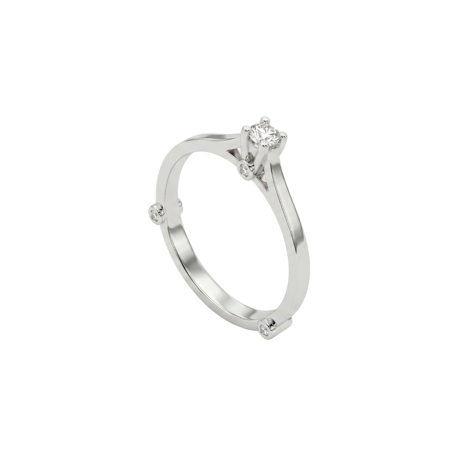 Anillo Oro Blanco 18kt Diamantes 9 Pts 3