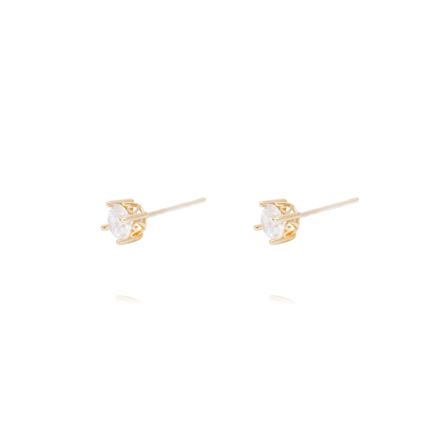 Aros Oro Amarillo 18kt Circonita con Engaste de Corazón 1