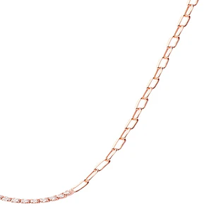 Collar de Plata Esterlina 925 Eslabones Rose Revestido en Oro 18kt