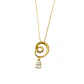 Collar Oro Amarillo 18kt Espiral Circonita Gota Colgante - Miniatura 3