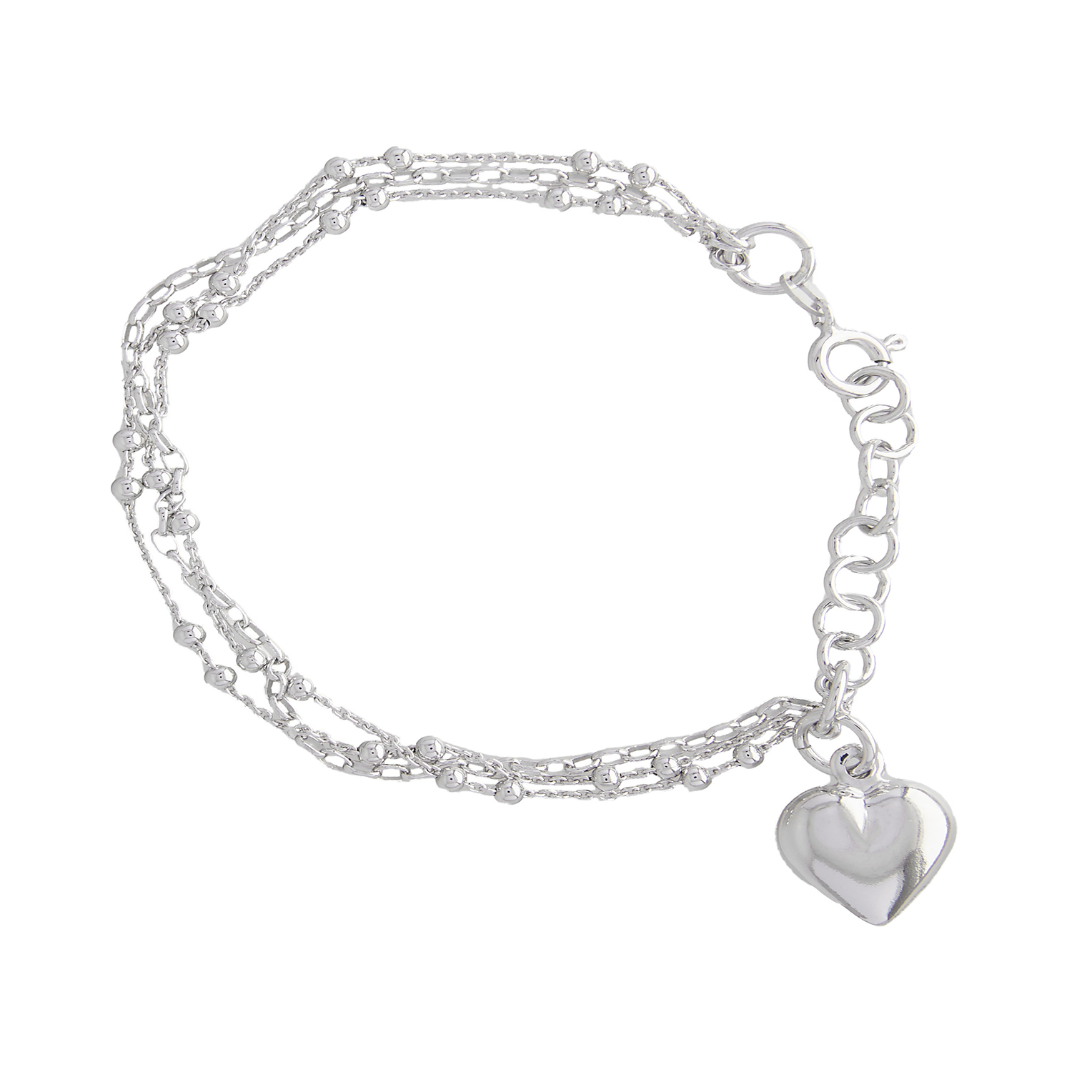 Pulsera de Plata Esterlina 925 Corazon Colgante 1