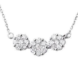 Collar de Oro 18kt con Diamantes de 21 Pts Totales Corte Brillante SI/H