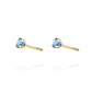 Aros de Oro 18kt Piedra de Agua Marina 3mm - Miniatura 2