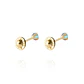 Aros de Oro 18kt Piedra de Agua Marina 3mm - Miniatura 3