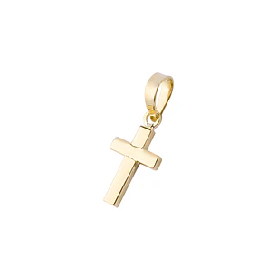 Colgante de Oro 14kt Cruz Tubo Pequeña