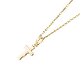 Colgante de Oro 14kt Cruz Tubo Pequeña