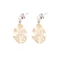 Aros de Plata Esterlina 925 Gota con Flor Revestido en Oro 18kt - Miniatura 1